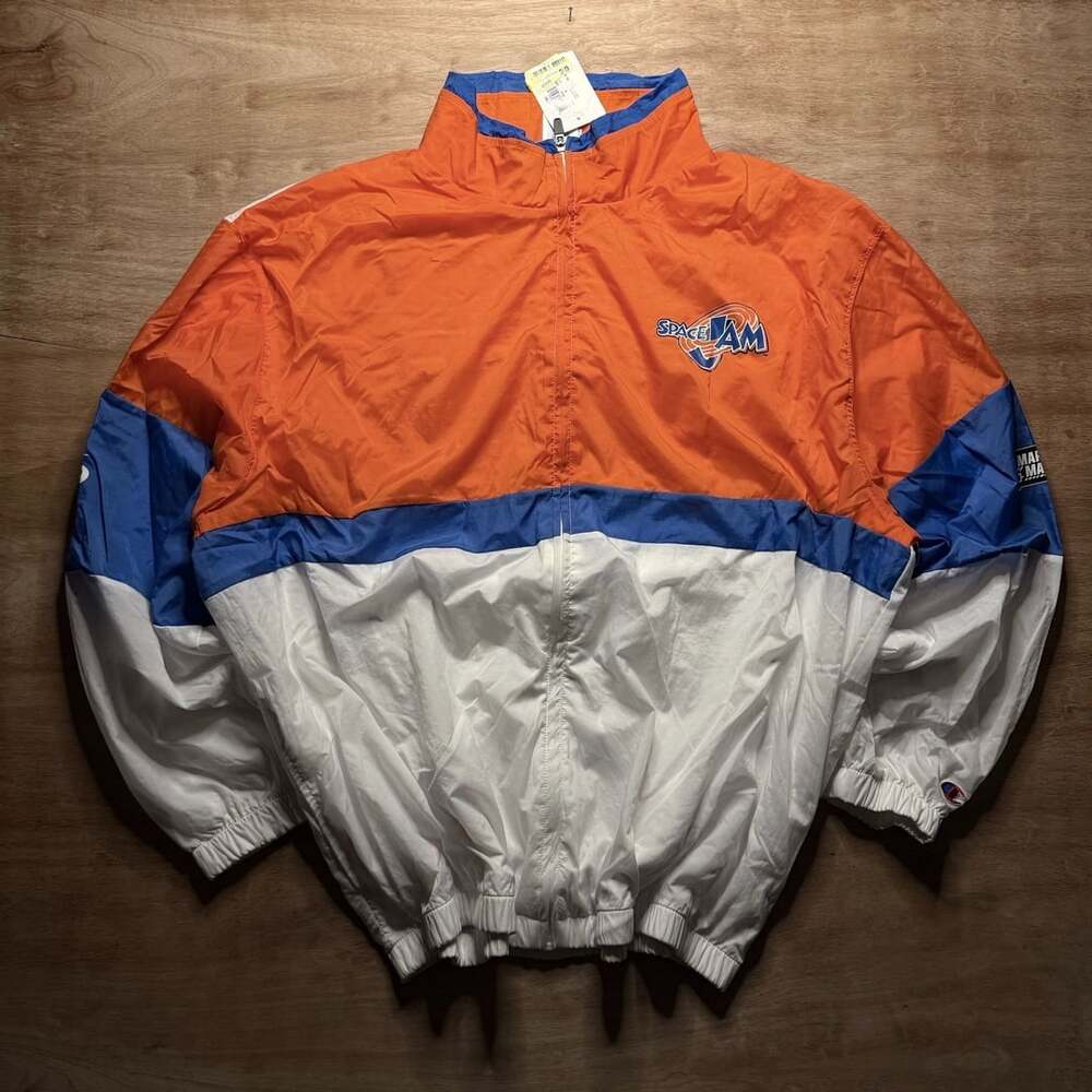 Champion Space Jam Tune Squad Jacket Size M Orange White Blue